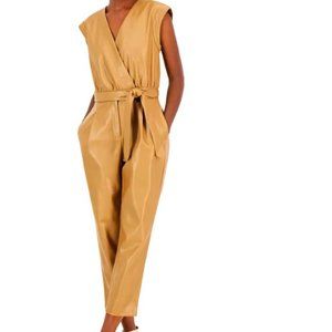 Women's Faux-Leather Jumpsuit